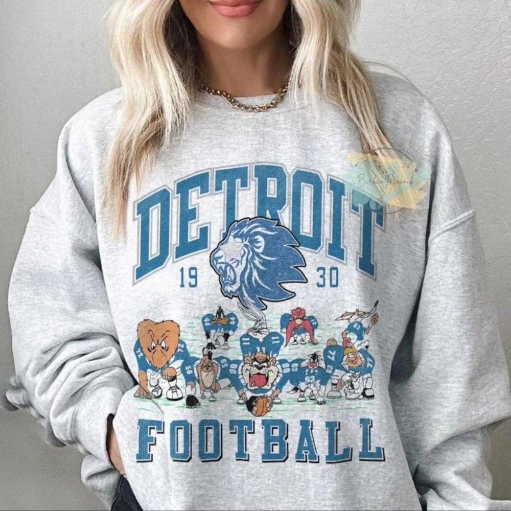 Detroit Retro 1930 Looney Tunes Football Sweatshirt
